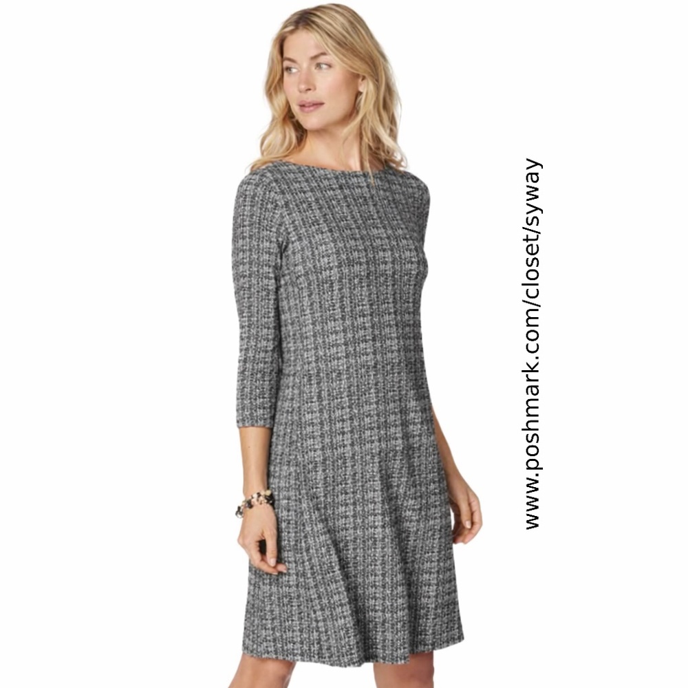 J. Jill Wearever Collection Stretch Knit Black White Dress
